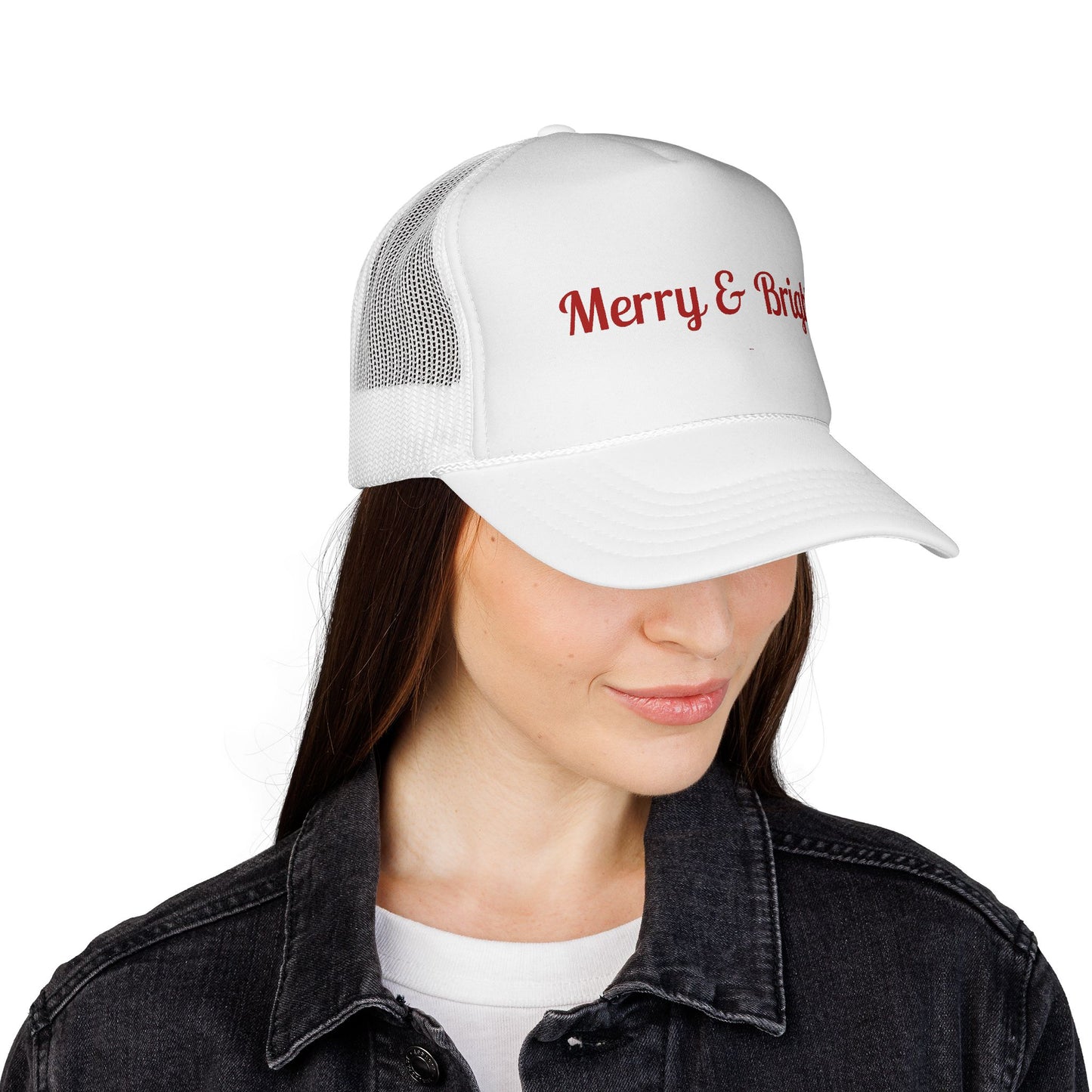 Merry & Bright Trucker Hat – Festive Christmas Mesh Cap