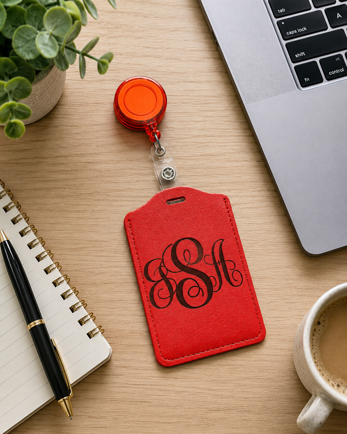 Personalized Colorful Badge Holder & Matching Retractable Reel Set | Vertical ID Card Holder for Nurses, Teachers & Office Staff