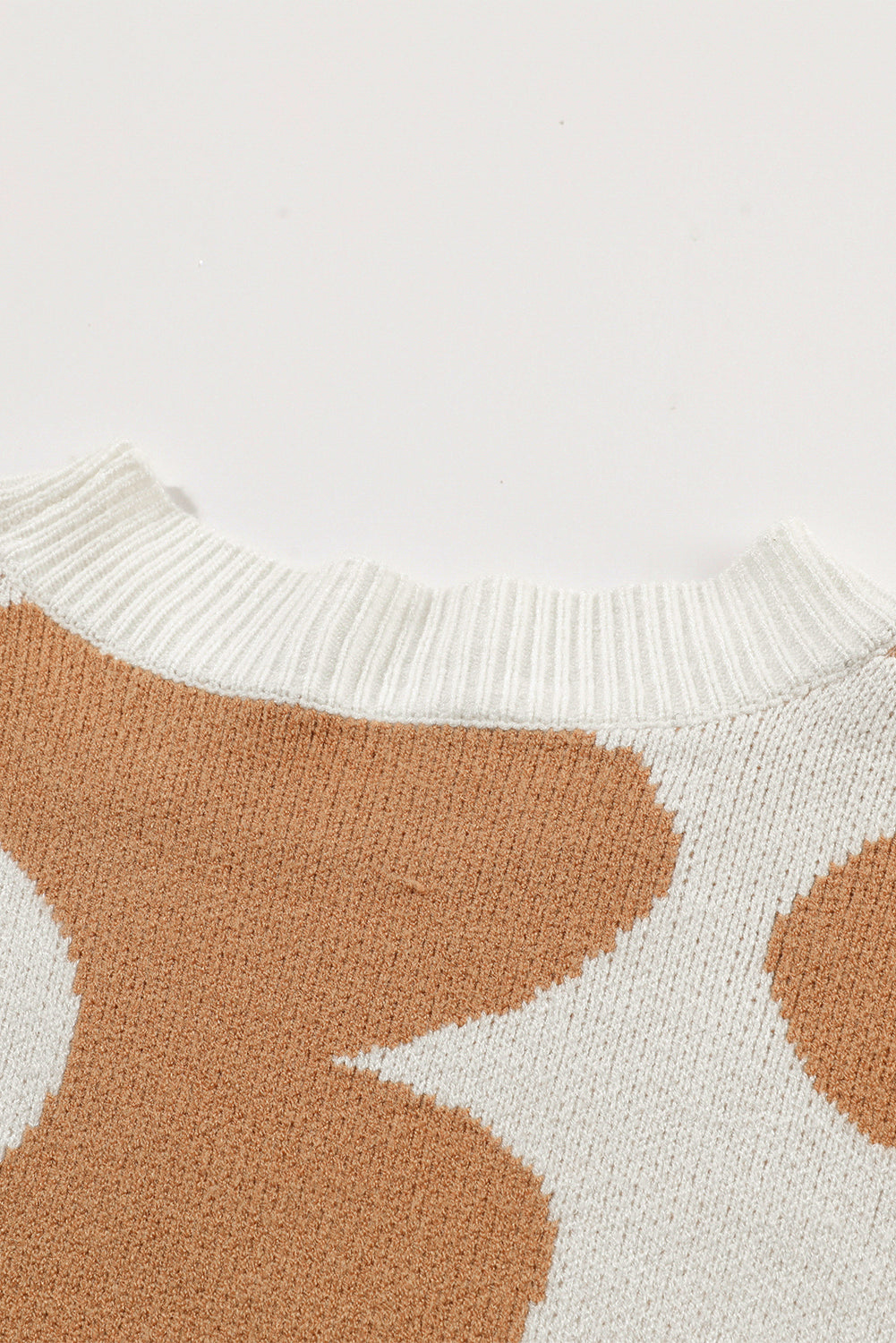 Sweater Big Flower Pattern Sweatshirt Drop Shoulder Sweater