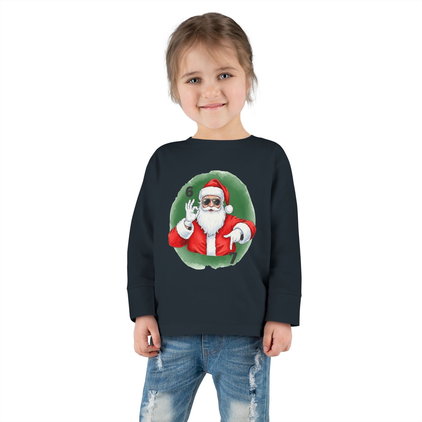 🎅 Stay Cool This Christmas with the “67 Santa” Tee! — Toddler Long Sleeve Tee
