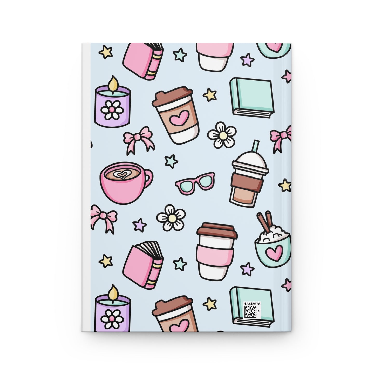 Cute Coffee Hardcover Journal Matte Blue