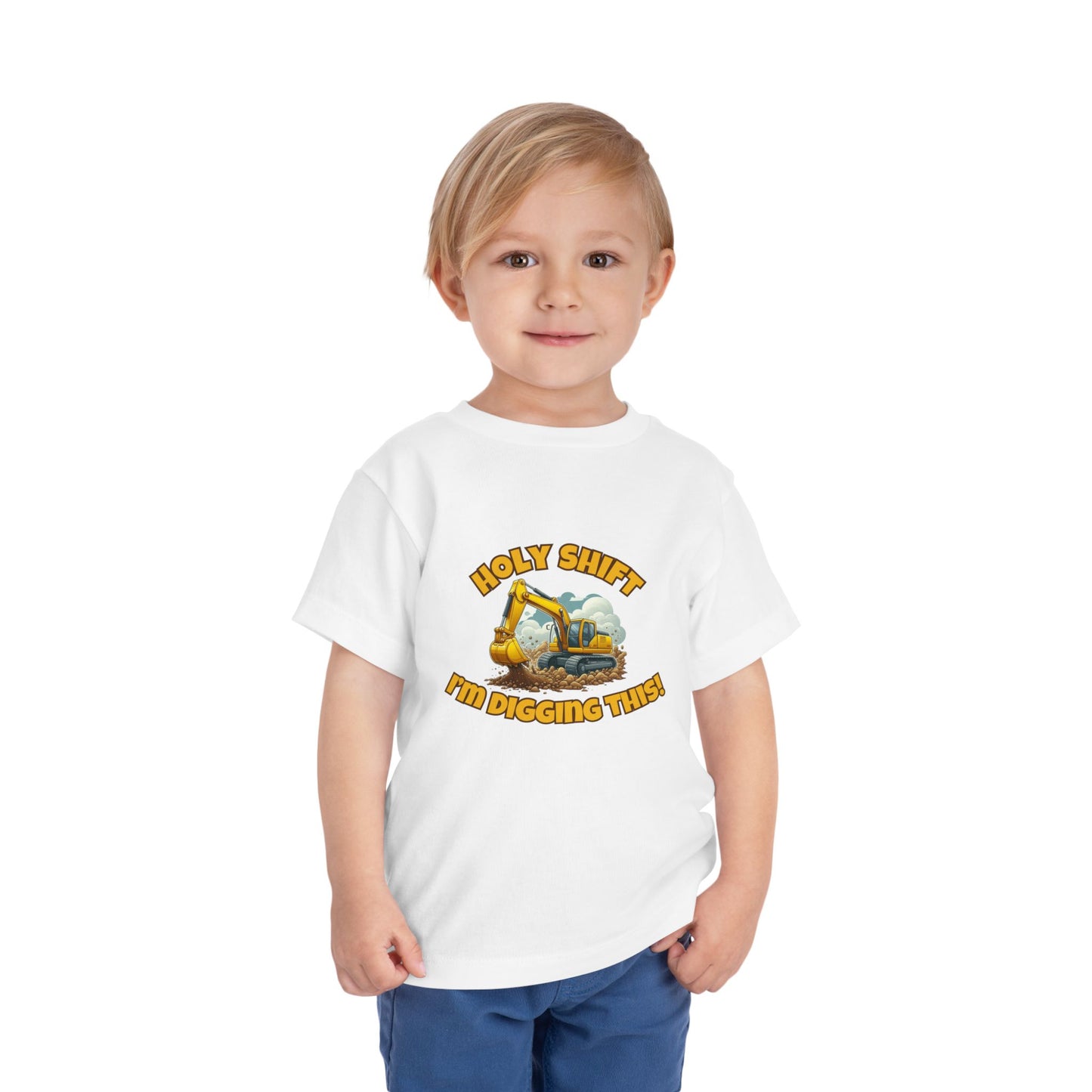 Funny Toddler Tee - Excavator T-Shirt "Holy Shift I'm Digging This! | Kids Construction Shirt, Toddler Gift, Kid Birthday Tee, Fun Play wear, Cute [...]
