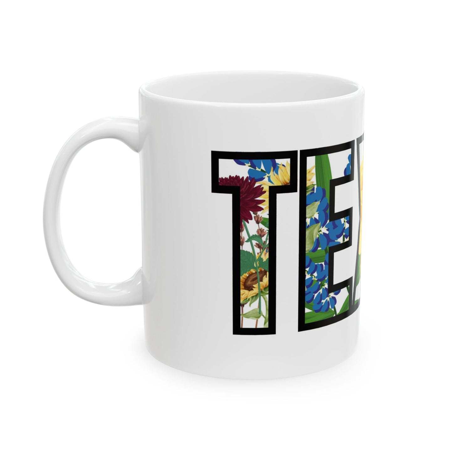 Texas Floral Ceramic Mug - 11oz & 15oz - Perfect for Gifts & Celebrations