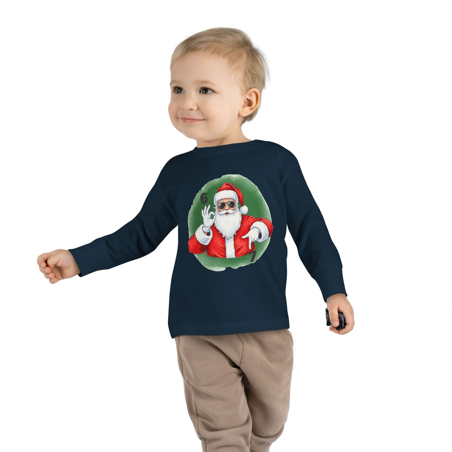 🎅 Stay Cool This Christmas with the “67 Santa” Tee! — Toddler Long Sleeve Tee