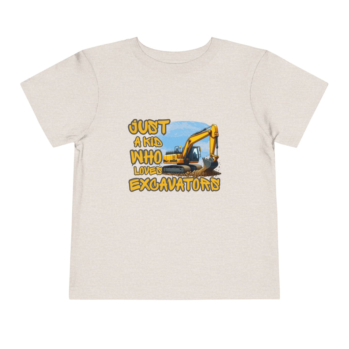 Excavator Toddler Tee - Just a Kid Who Loves Excavators, Toddler Gift, Kids' Apparel, Construction Theme T-shirt, Playtime Shirt