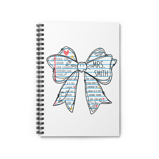 Personalized Notebook Teacher's Inspirational Spiral Notebook Classroom Ruled Lines notebook Back to School Notebook Gifts for Educators Classroom Supplies Teaching