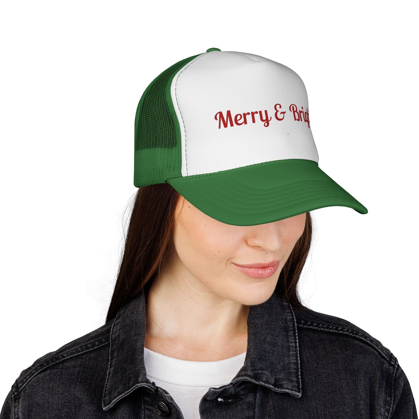 Merry & Bright Trucker Hat – Festive Christmas Mesh Cap