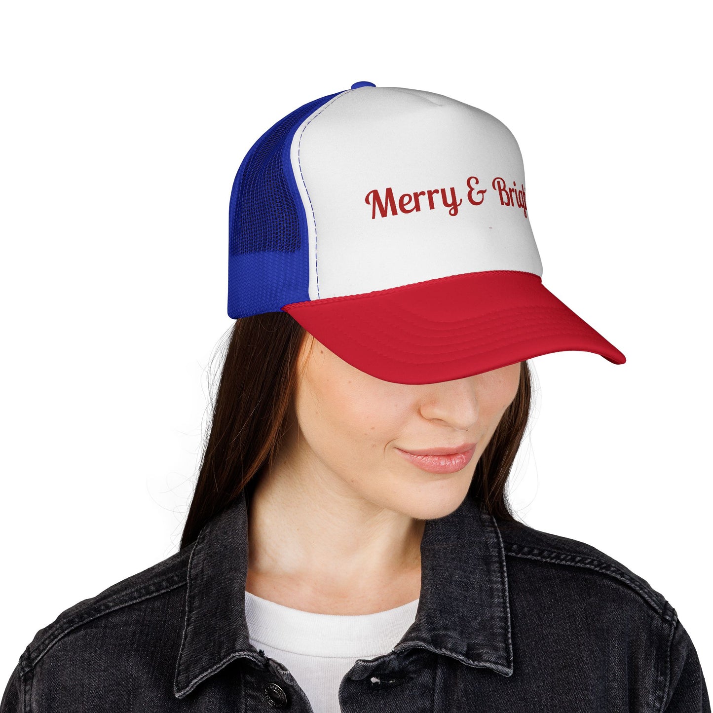 Merry & Bright Trucker Hat – Festive Christmas Mesh Cap