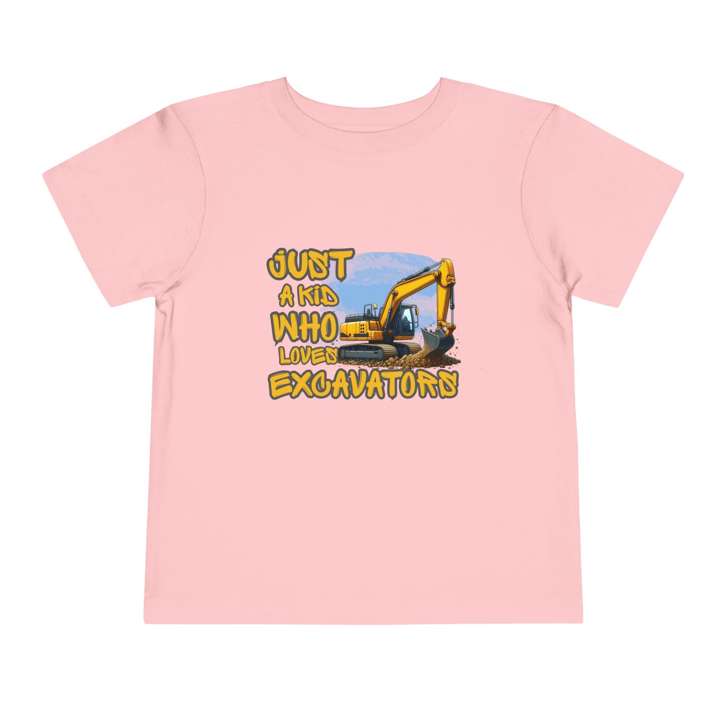 Excavator Toddler Tee - Just a Kid Who Loves Excavators, Toddler Gift, Kids' Apparel, Construction Theme T-shirt, Playtime Shirt