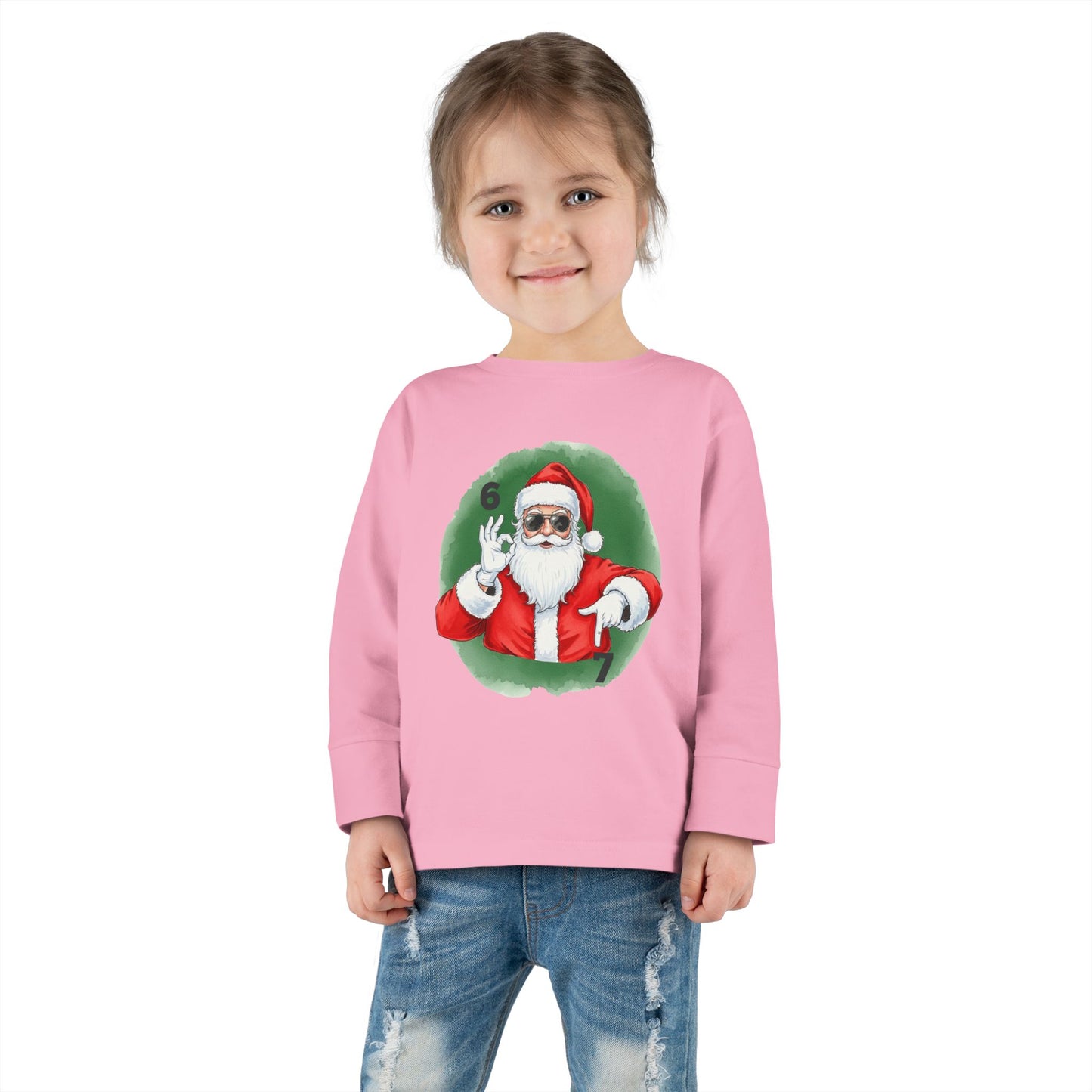 🎅 Stay Cool This Christmas with the “67 Santa” Tee! — Toddler Long Sleeve Tee