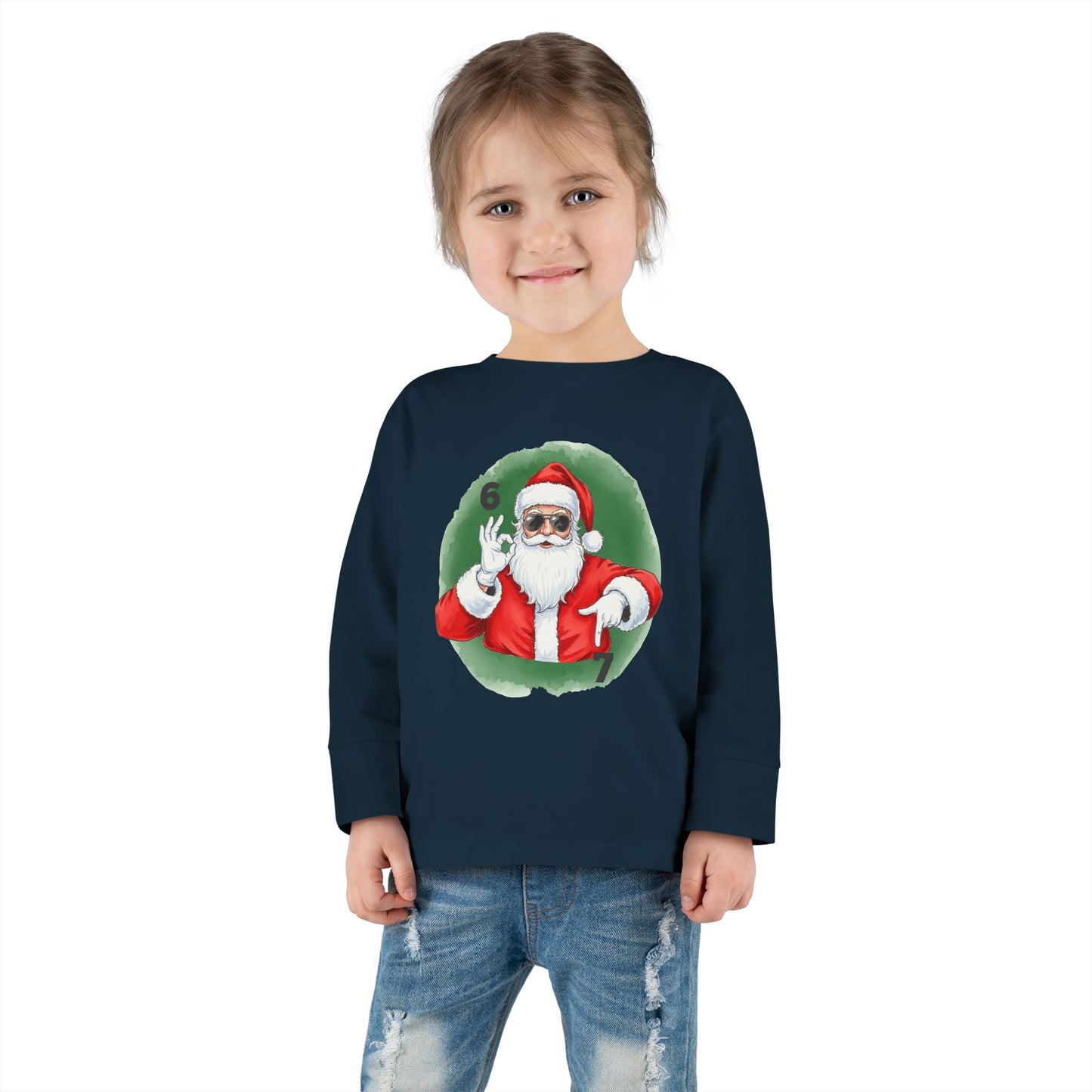 🎅 Stay Cool This Christmas with the “67 Santa” Tee! — Toddler Long Sleeve Tee