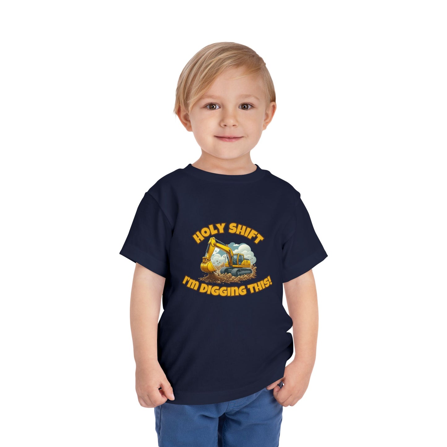 Funny Toddler Tee - Excavator T-Shirt "Holy Shift I'm Digging This! | Kids Construction Shirt, Toddler Gift, Kid Birthday Tee, Fun Play wear, Cute [...]