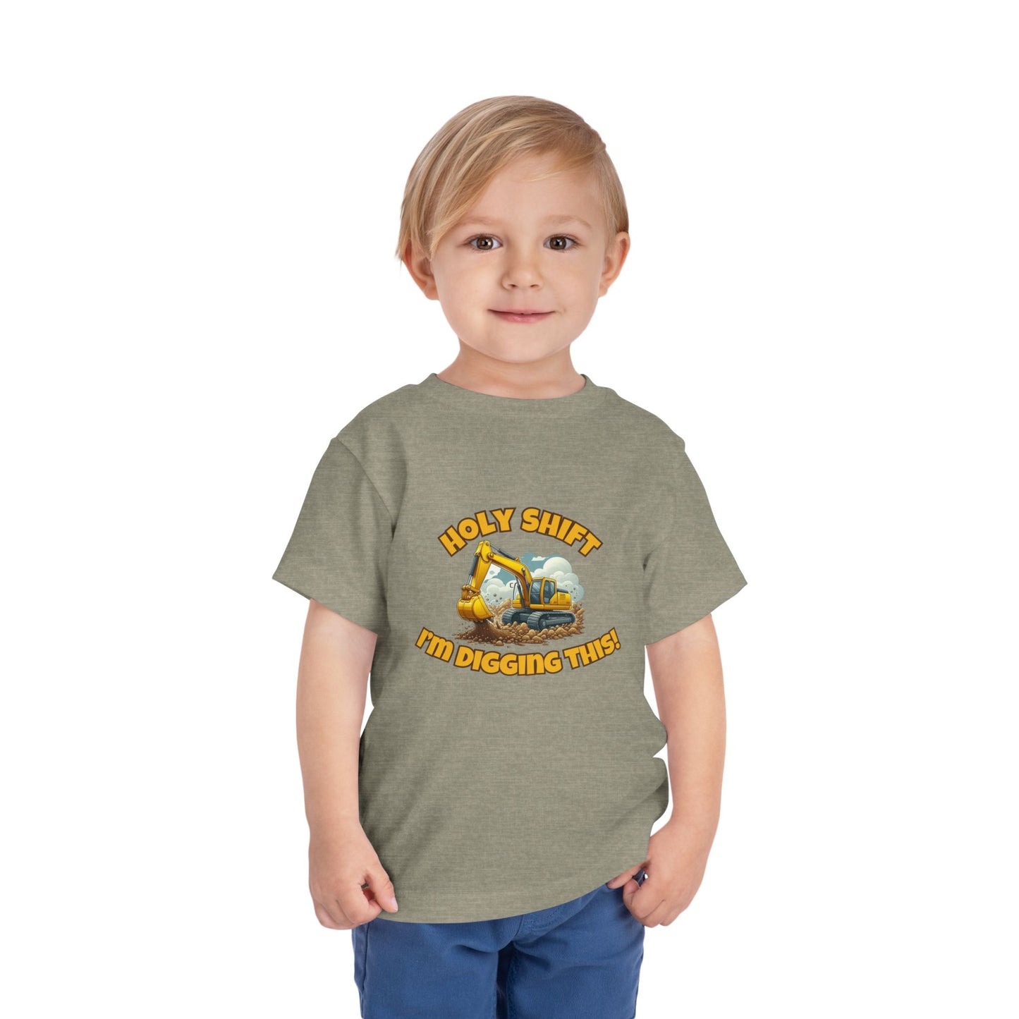 Funny Toddler Tee - Excavator T-Shirt "Holy Shift I'm Digging This! | Kids Construction Shirt, Toddler Gift, Kid Birthday Tee, Fun Play wear, Cute [...]