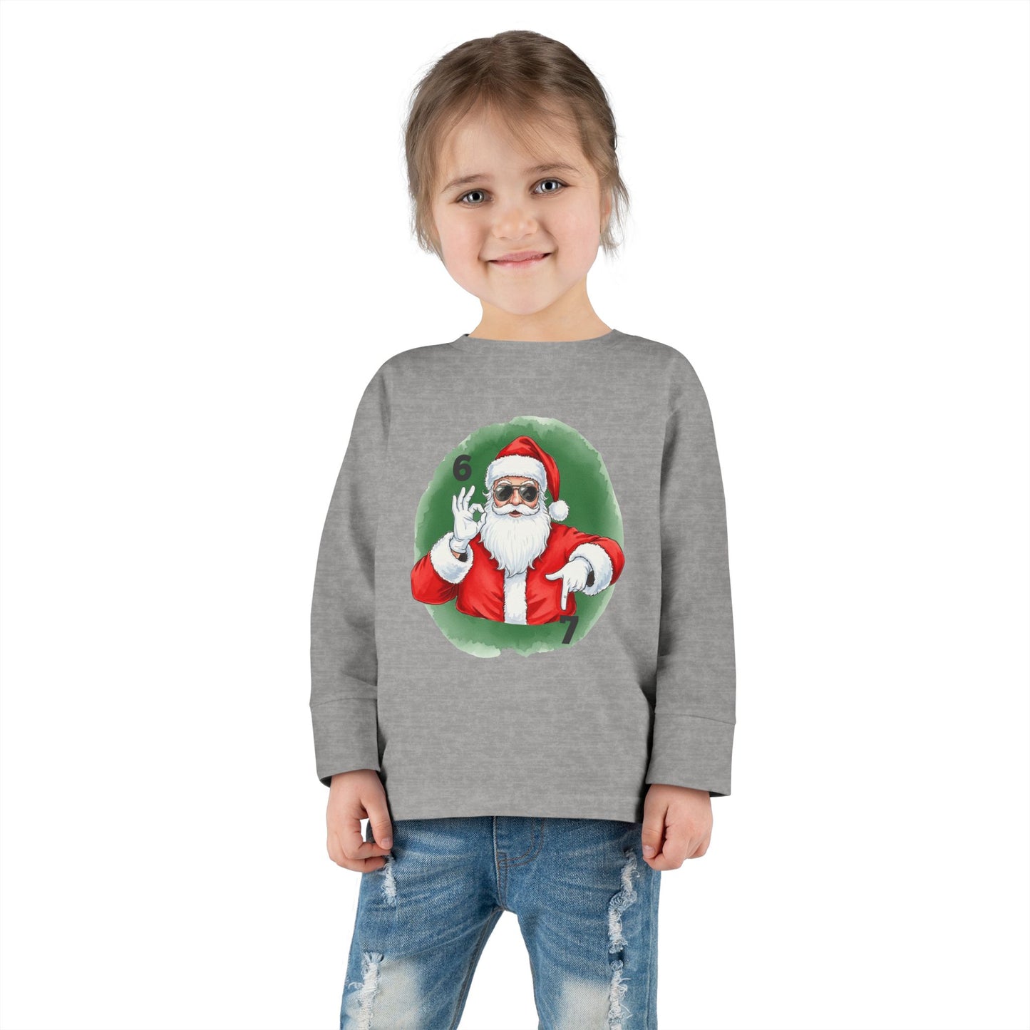🎅 Stay Cool This Christmas with the “67 Santa” Tee! — Toddler Long Sleeve Tee