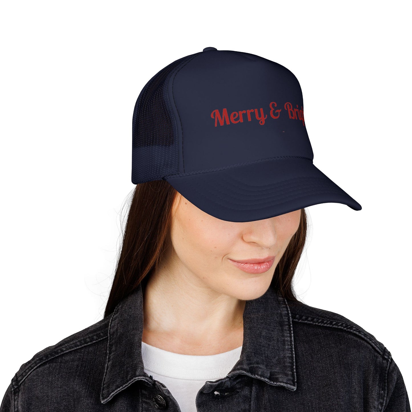 Merry & Bright Trucker Hat – Festive Christmas Mesh Cap