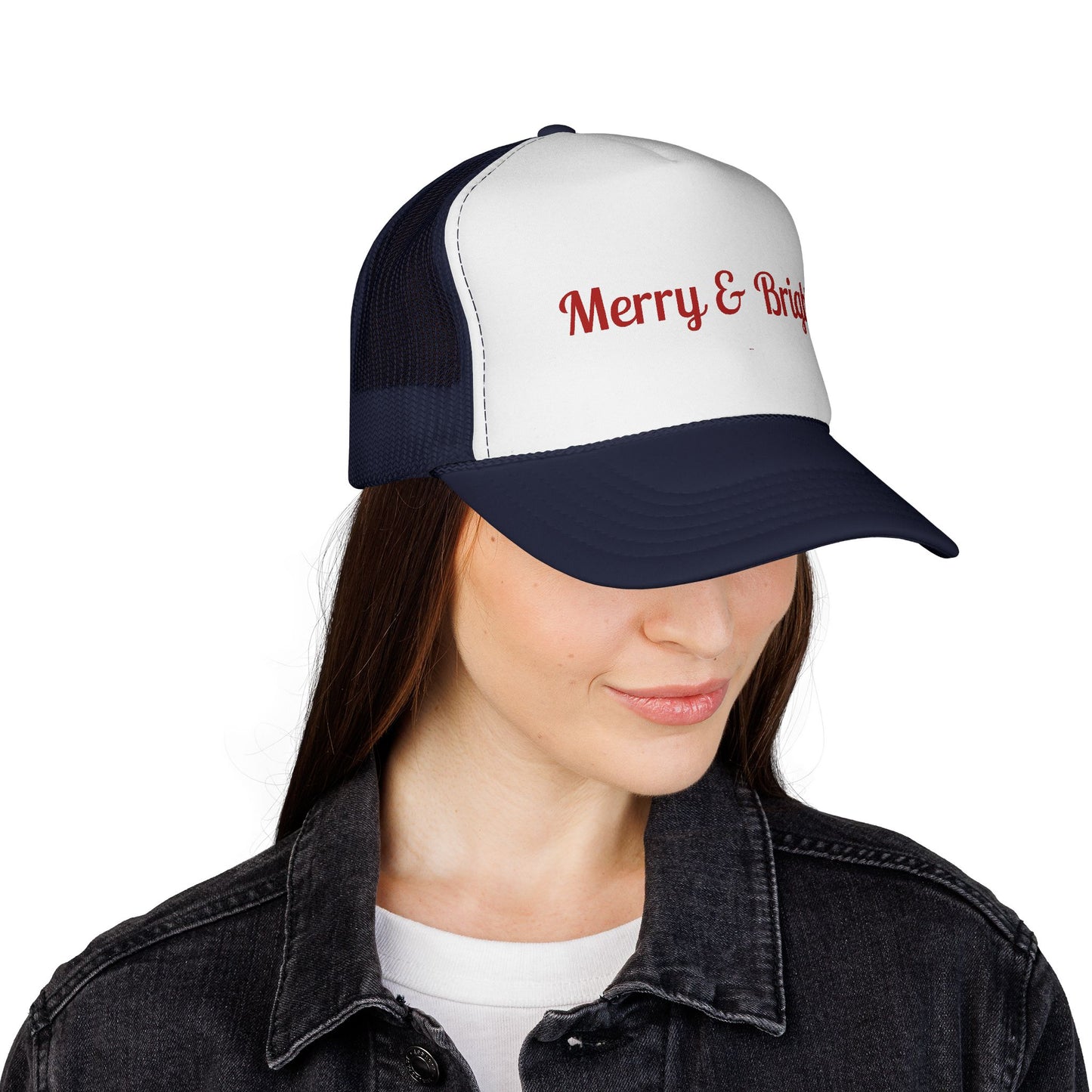 Merry & Bright Trucker Hat – Festive Christmas Mesh Cap
