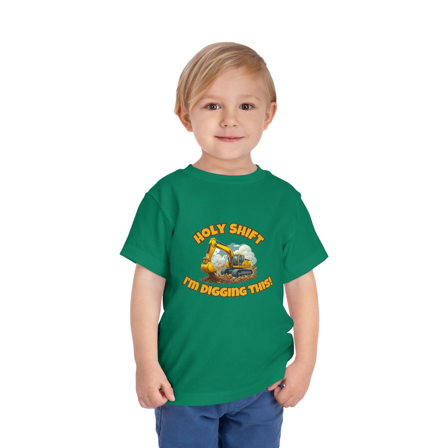 Funny Toddler Tee - Excavator T-Shirt "Holy Shift I'm Digging This! | Kids Construction Shirt, Toddler Gift, Kid Birthday Tee, Fun Play wear, Cute [...]