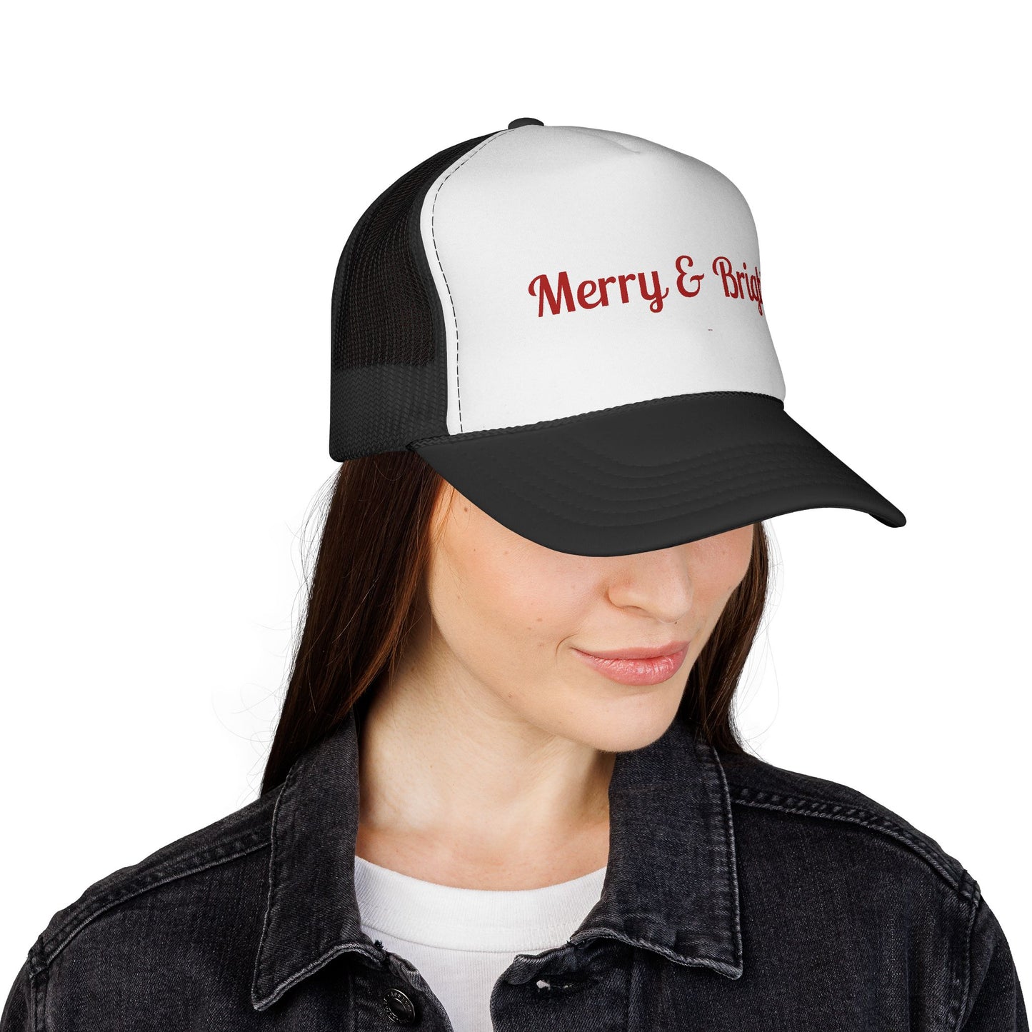 Merry & Bright Trucker Hat – Festive Christmas Mesh Cap