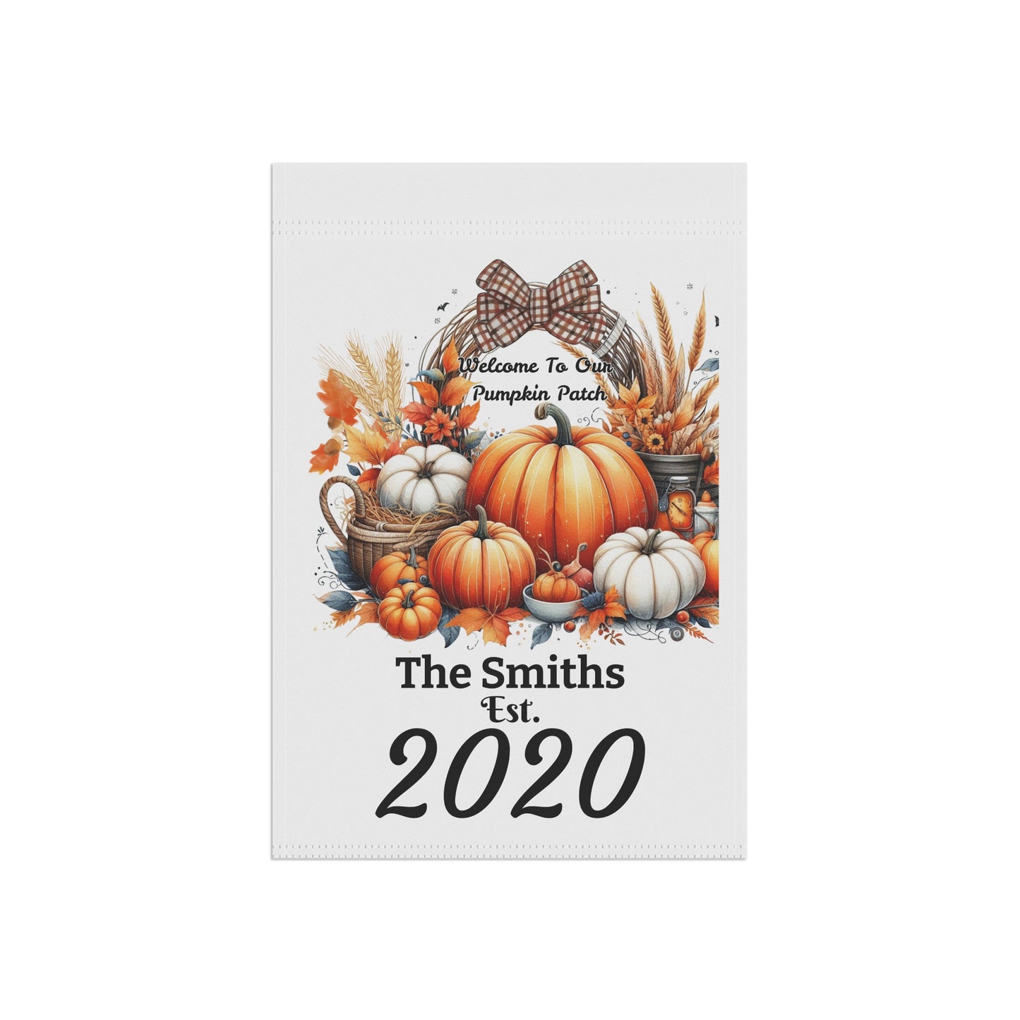 Personalized Fall Welcome Garden Banner, Personalized Seasonal Decor, Pumpkin Patch Sign, Outdoor Flag, Home and Garden Decoration