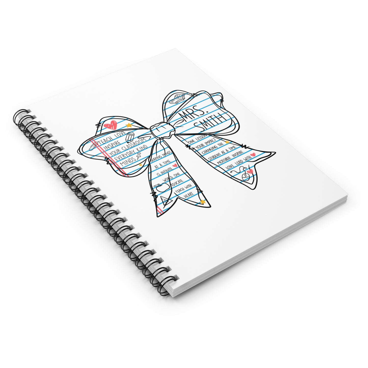 Personalized Notebook Teacher's Inspirational Spiral Notebook Classroom Ruled Lines notebook Back to School Notebook Gifts for Educators Classroom Supplies Teaching