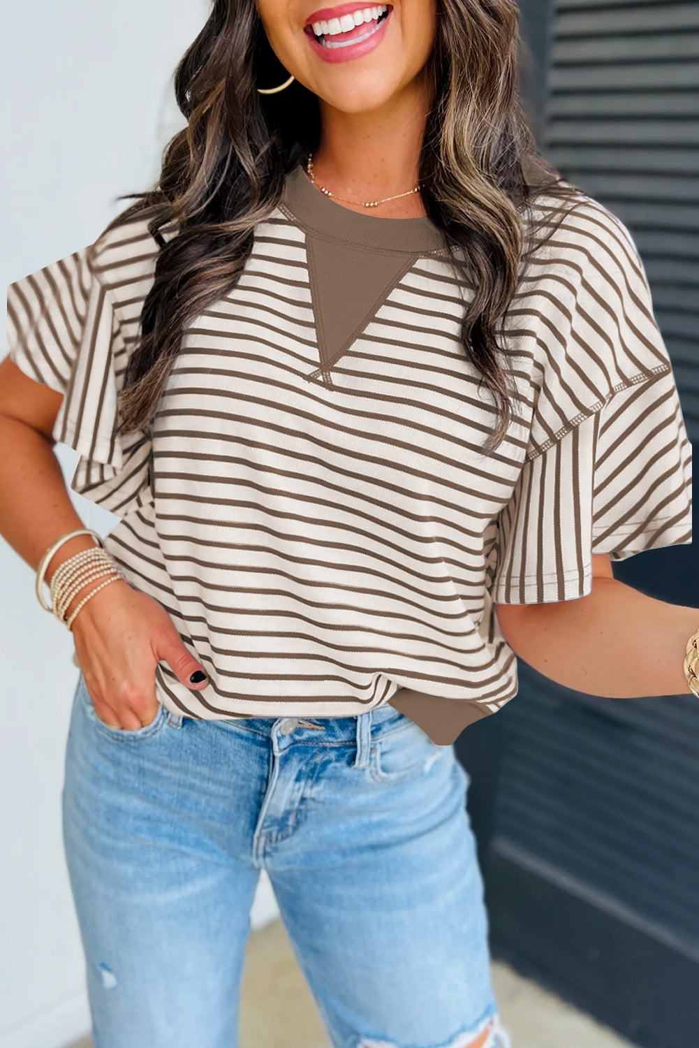 Striped Ruffle Sleeve Top – Trendy, Comfortable, and Effortlessly Chic