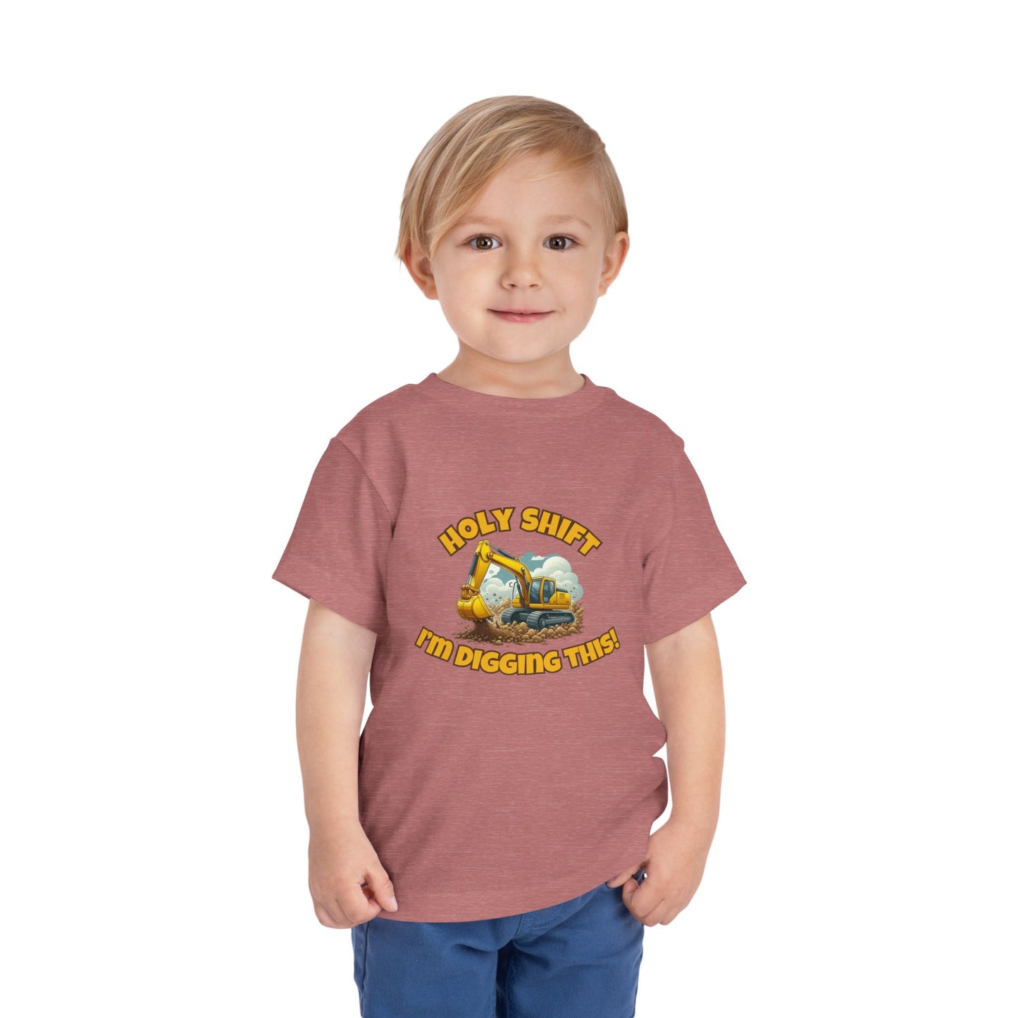 Funny Toddler Tee - Excavator T-Shirt "Holy Shift I'm Digging This! | Kids Construction Shirt, Toddler Gift, Kid Birthday Tee, Fun Play wear, Cute [...]