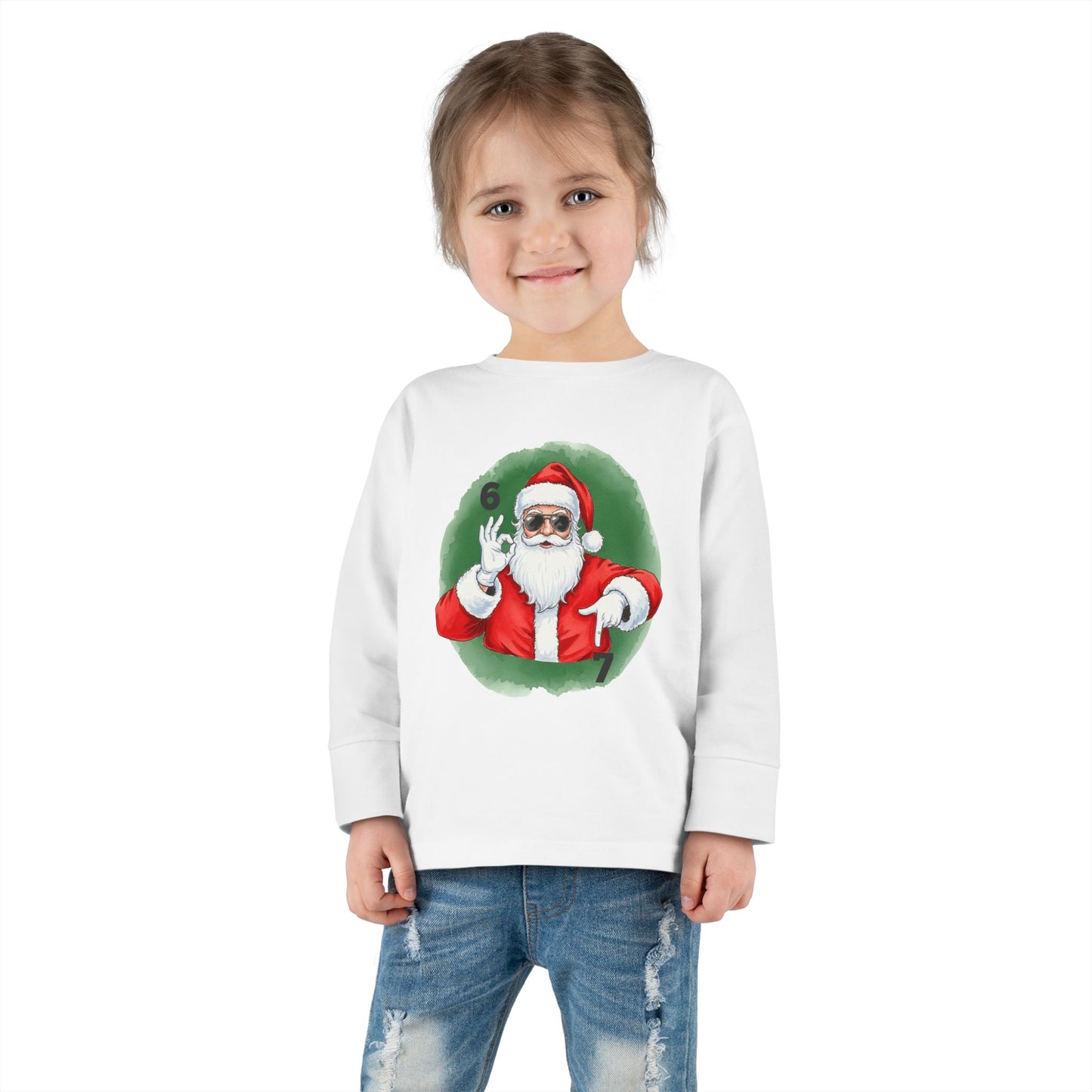 🎅 Stay Cool This Christmas with the “67 Santa” Tee! — Toddler Long Sleeve Tee