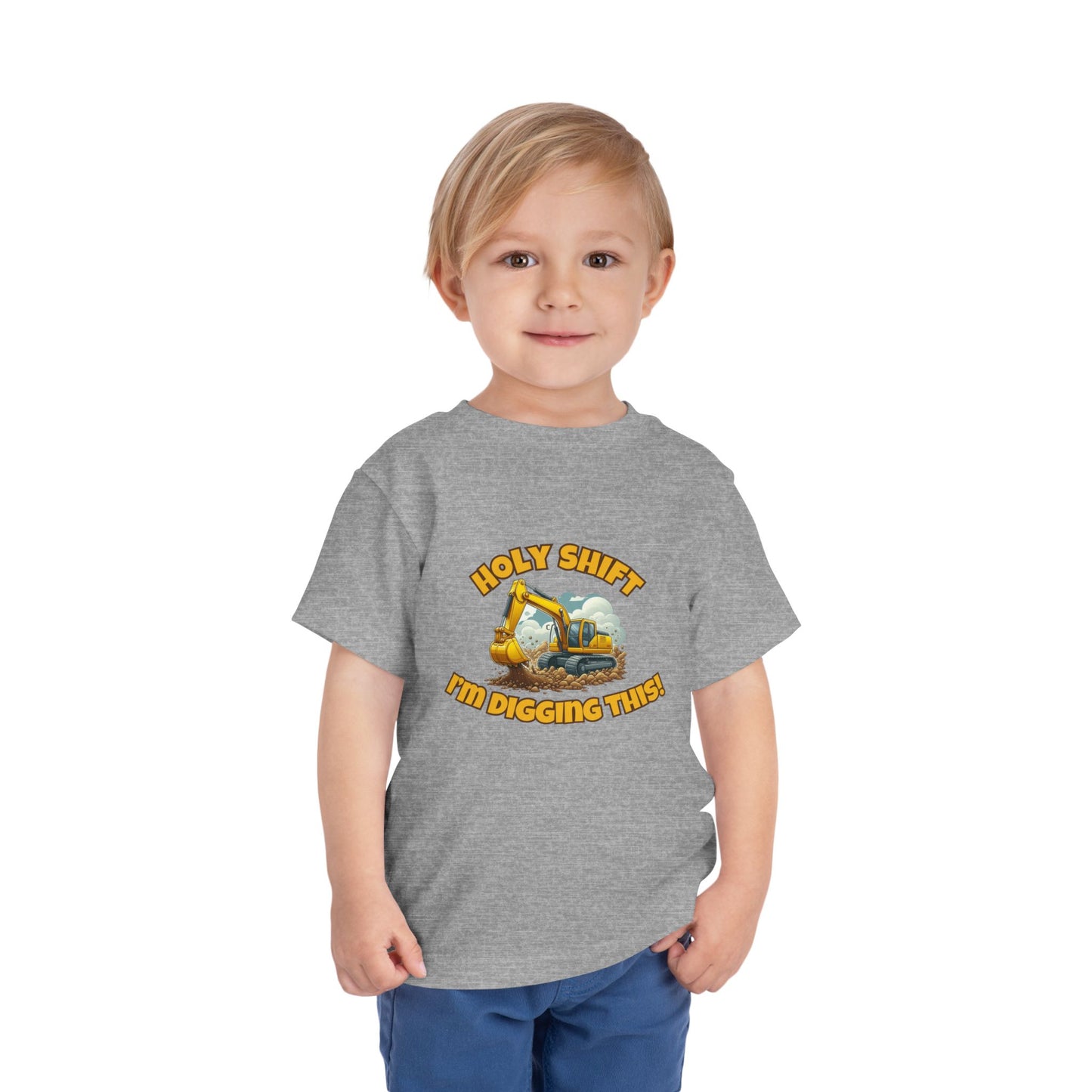 Funny Toddler Tee - Excavator T-Shirt "Holy Shift I'm Digging This! | Kids Construction Shirt, Toddler Gift, Kid Birthday Tee, Fun Play wear, Cute [...]