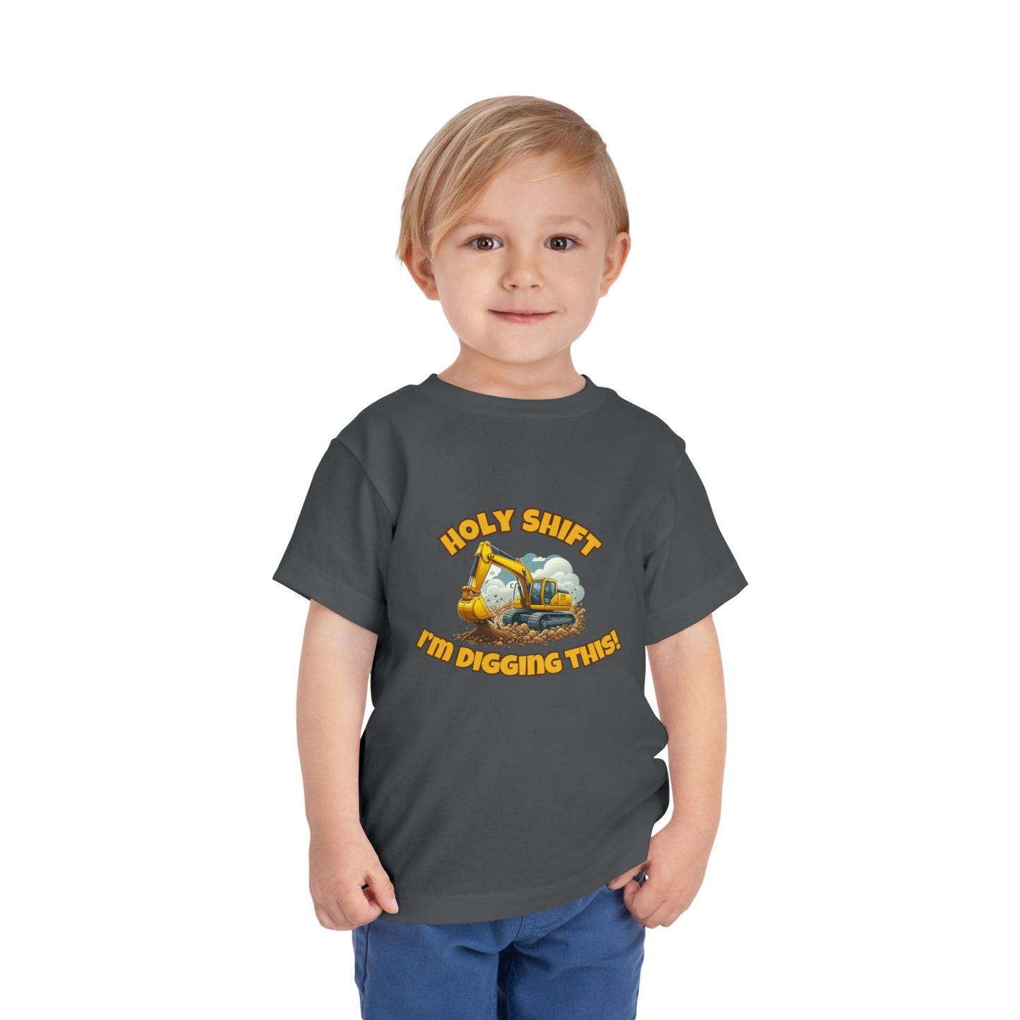 Funny Toddler Tee - Excavator T-Shirt "Holy Shift I'm Digging This! | Kids Construction Shirt, Toddler Gift, Kid Birthday Tee, Fun Play wear, Cute [...]