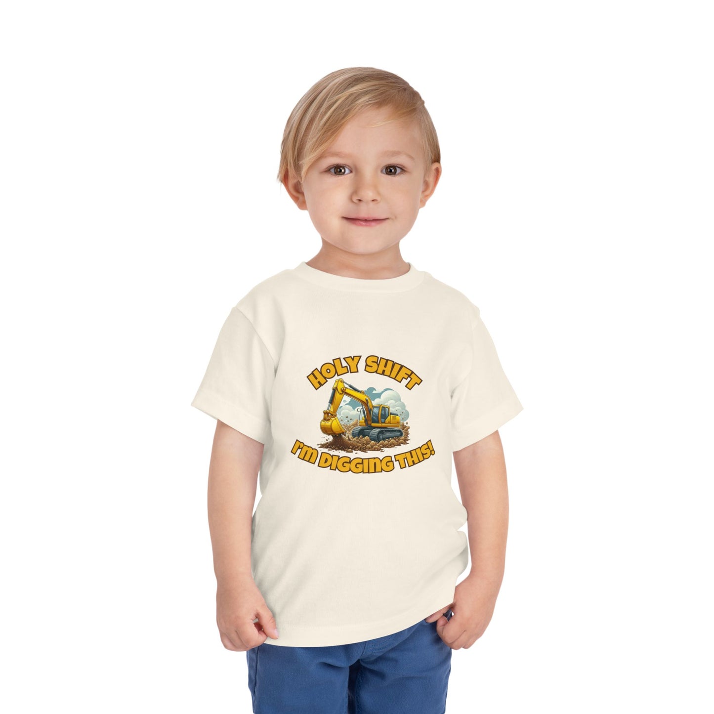 Funny Toddler Tee - Excavator T-Shirt "Holy Shift I'm Digging This! | Kids Construction Shirt, Toddler Gift, Kid Birthday Tee, Fun Play wear, Cute [...]
