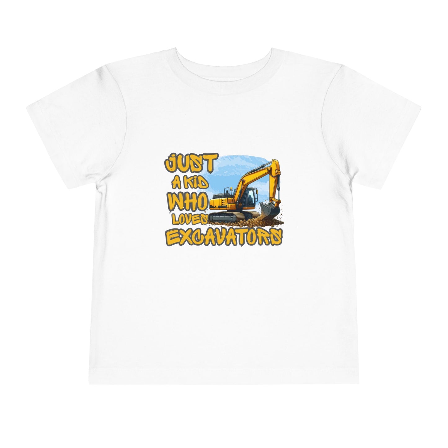 Excavator Toddler Tee - Just a Kid Who Loves Excavators, Toddler Gift, Kids' Apparel, Construction Theme T-shirt, Playtime Shirt