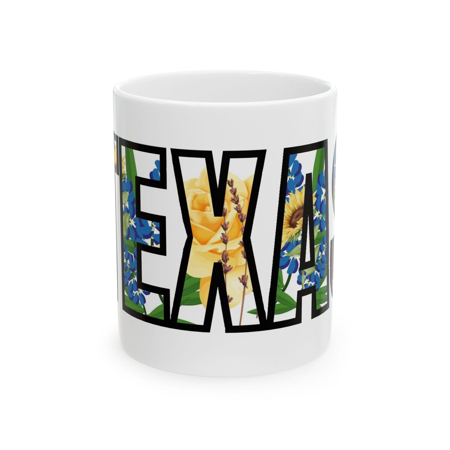 Texas Floral Ceramic Mug - 11oz & 15oz - Perfect for Gifts & Celebrations