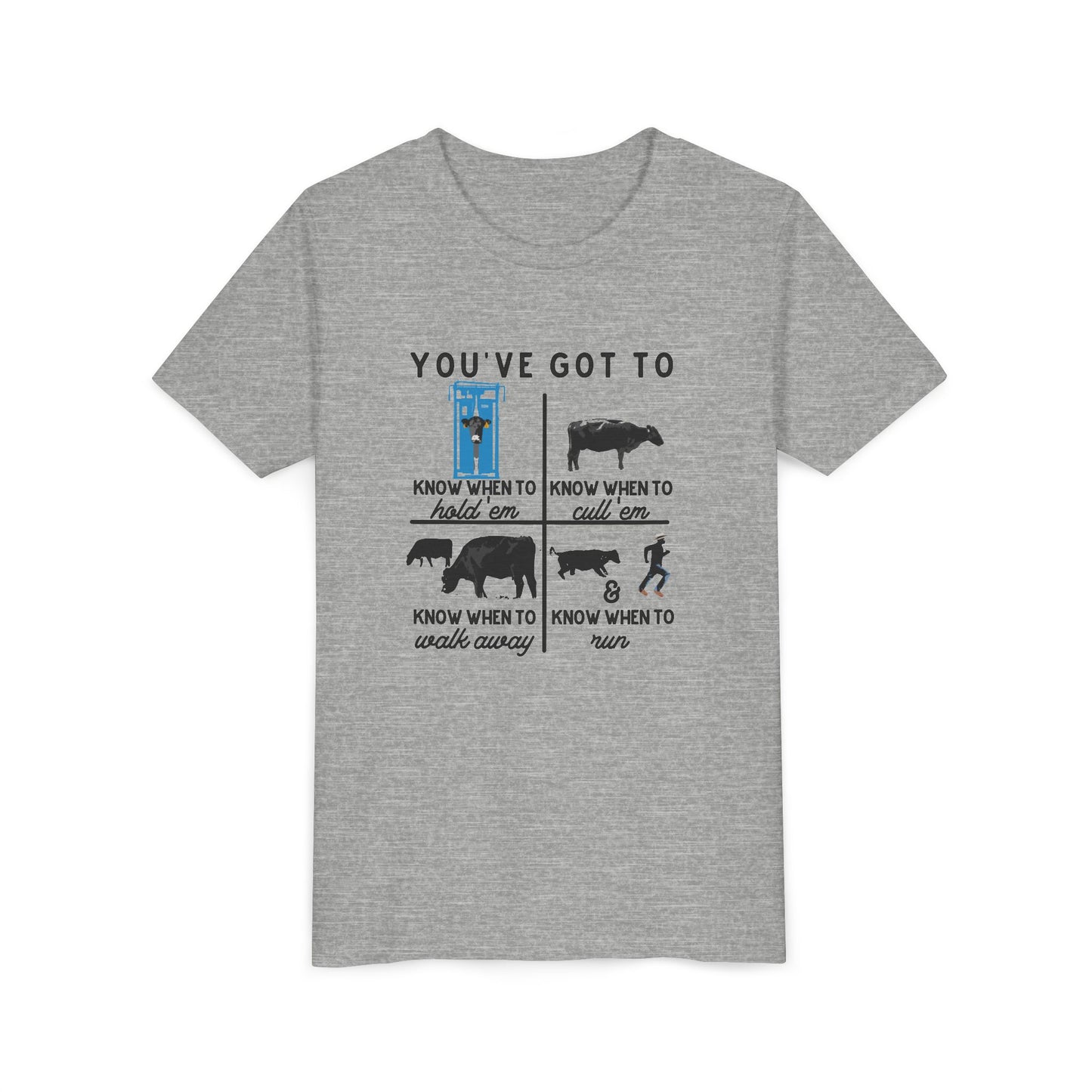 Youth Short Sleeve Tee - Inspirational Farm Life Quote "You gotta know when to..."