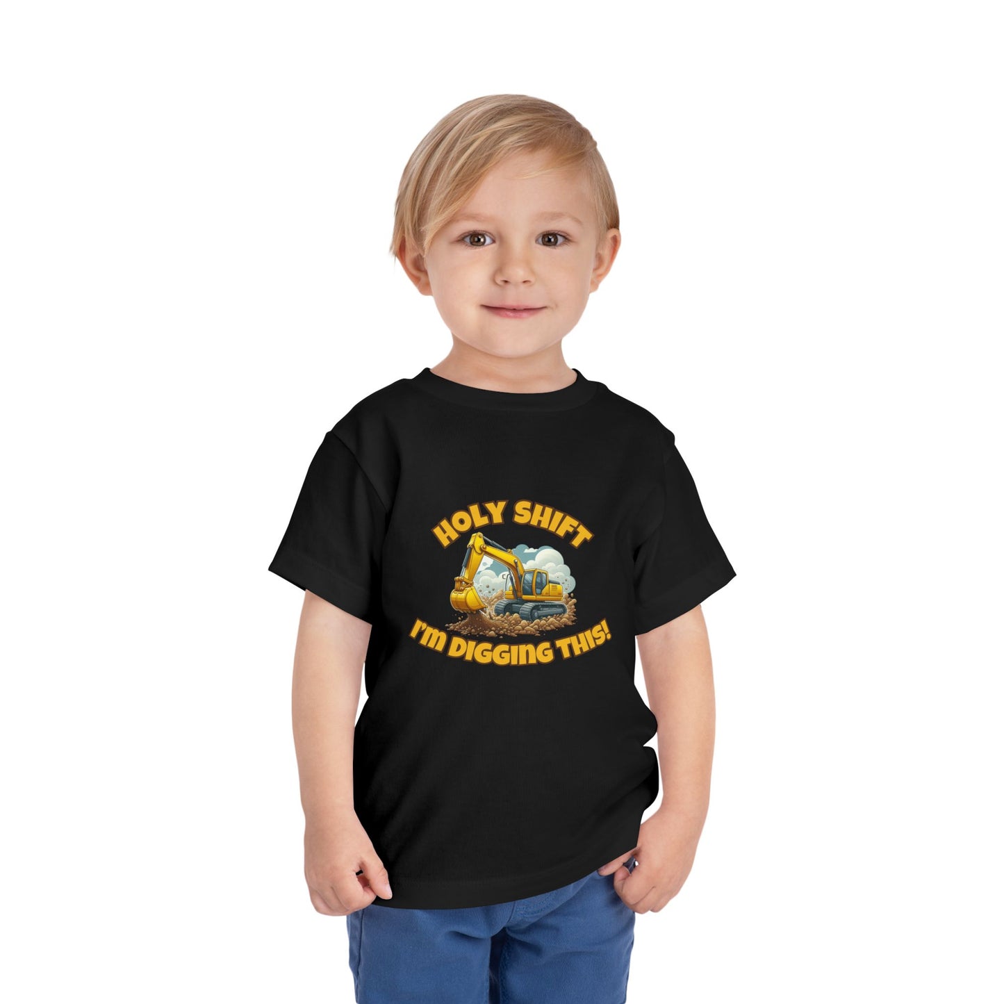 Funny Toddler Tee - Excavator T-Shirt "Holy Shift I'm Digging This! | Kids Construction Shirt, Toddler Gift, Kid Birthday Tee, Fun Play wear, Cute [...]
