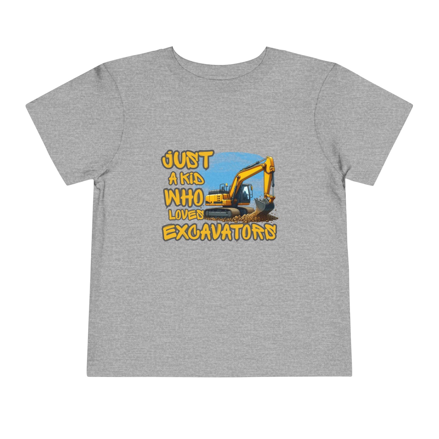 Excavator Toddler Tee - Just a Kid Who Loves Excavators, Toddler Gift, Kids' Apparel, Construction Theme T-shirt, Playtime Shirt