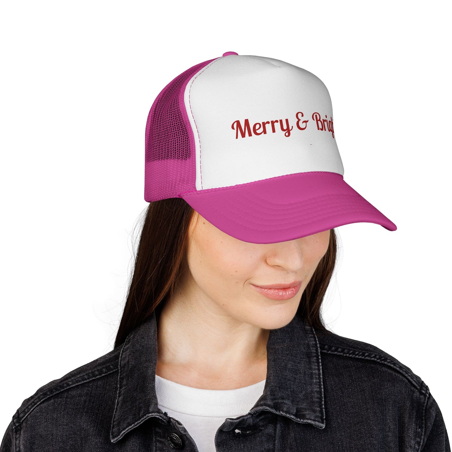 Merry & Bright Trucker Hat – Festive Christmas Mesh Cap