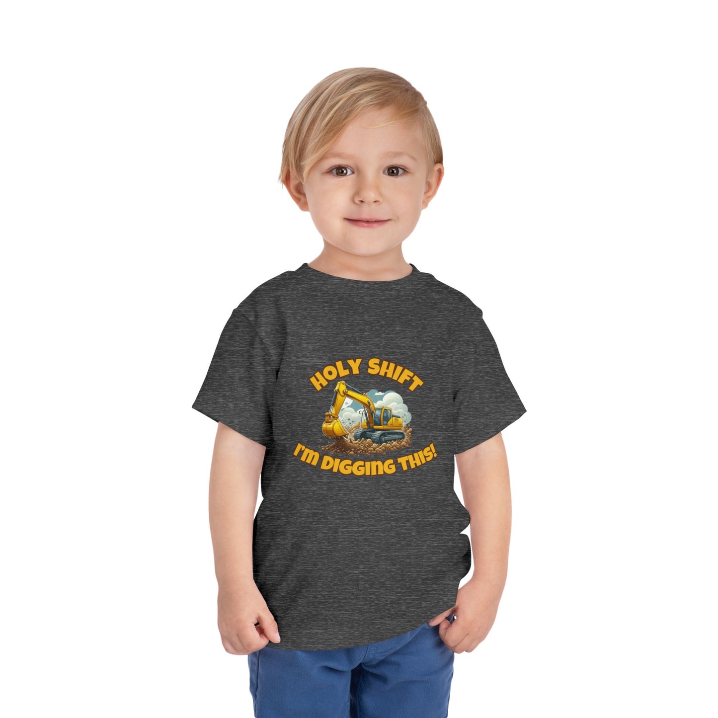 Funny Toddler Tee - Excavator T-Shirt "Holy Shift I'm Digging This! | Kids Construction Shirt, Toddler Gift, Kid Birthday Tee, Fun Play wear, Cute [...]