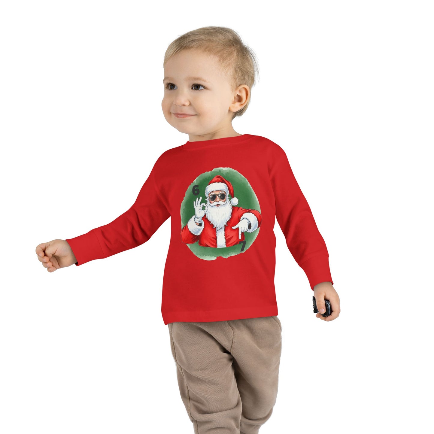 🎅 Stay Cool This Christmas with the “67 Santa” Tee! — Toddler Long Sleeve Tee
