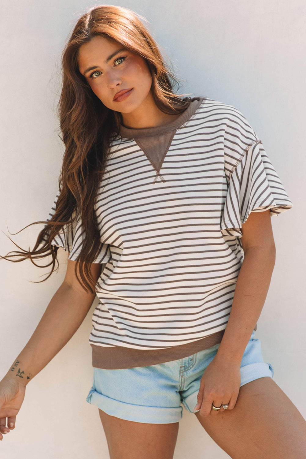 Striped Ruffle Sleeve Top – Trendy, Comfortable, and Effortlessly Chic