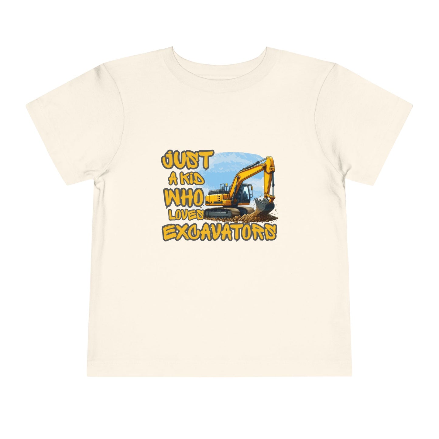 Excavator Toddler Tee - Just a Kid Who Loves Excavators, Toddler Gift, Kids' Apparel, Construction Theme T-shirt, Playtime Shirt