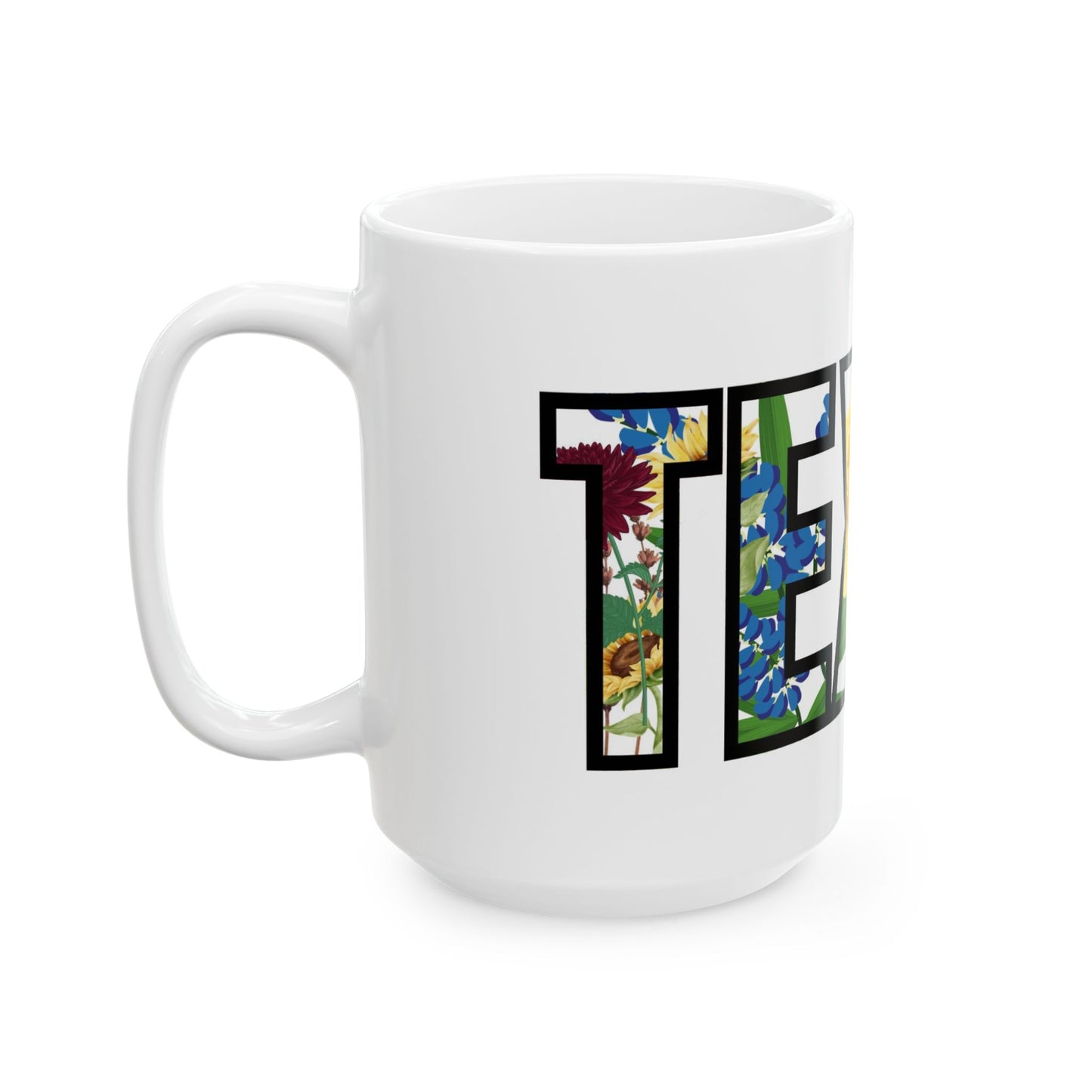 Texas Floral Ceramic Mug - 11oz & 15oz - Perfect for Gifts & Celebrations
