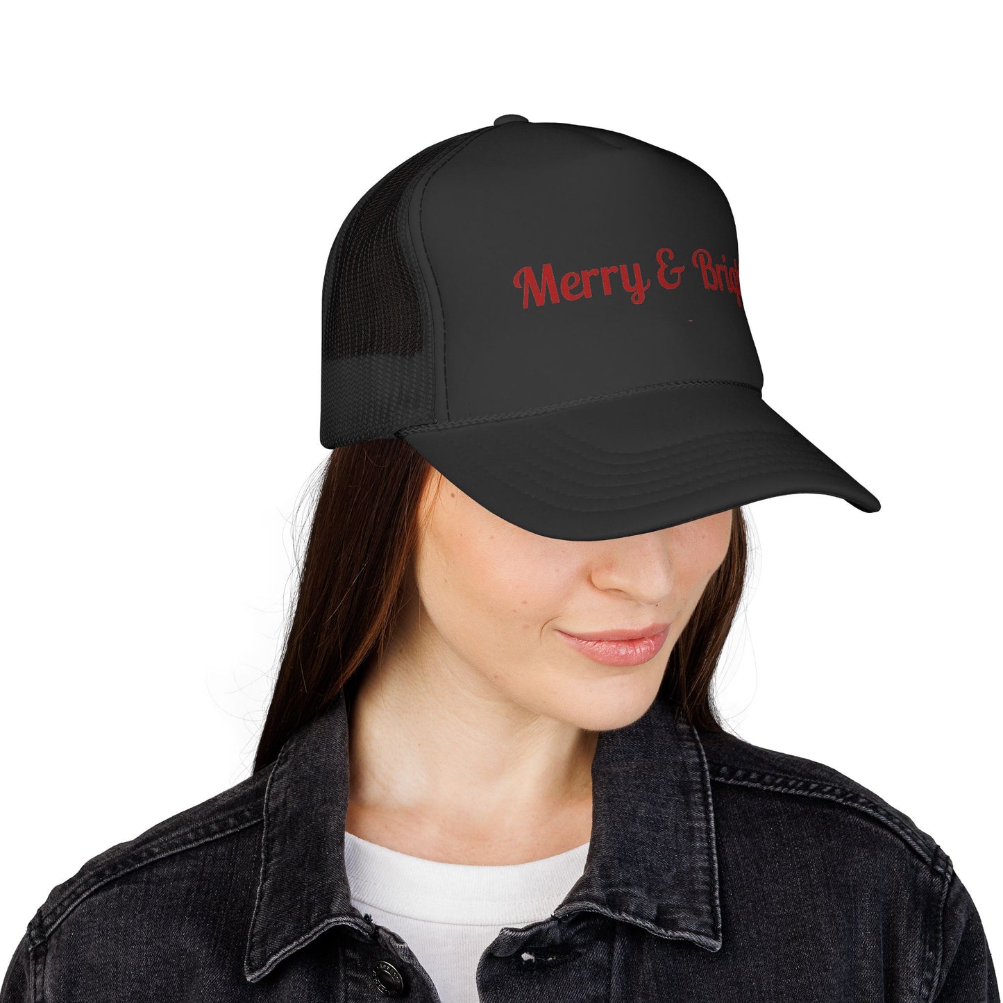 Merry & Bright Trucker Hat – Festive Christmas Mesh Cap