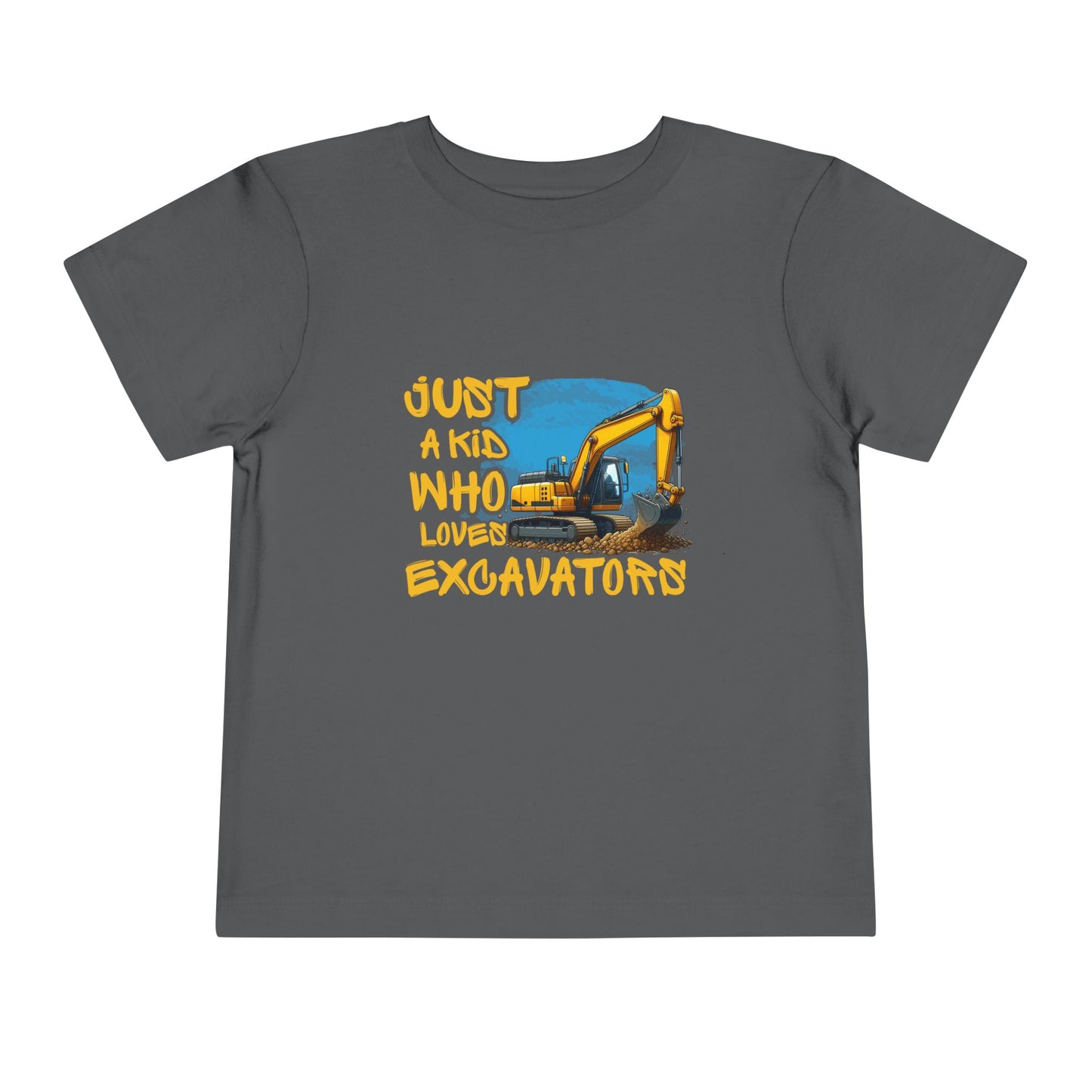Excavator Toddler Tee - Just a Kid Who Loves Excavators, Toddler Gift, Kids' Apparel, Construction Theme T-shirt, Playtime Shirt