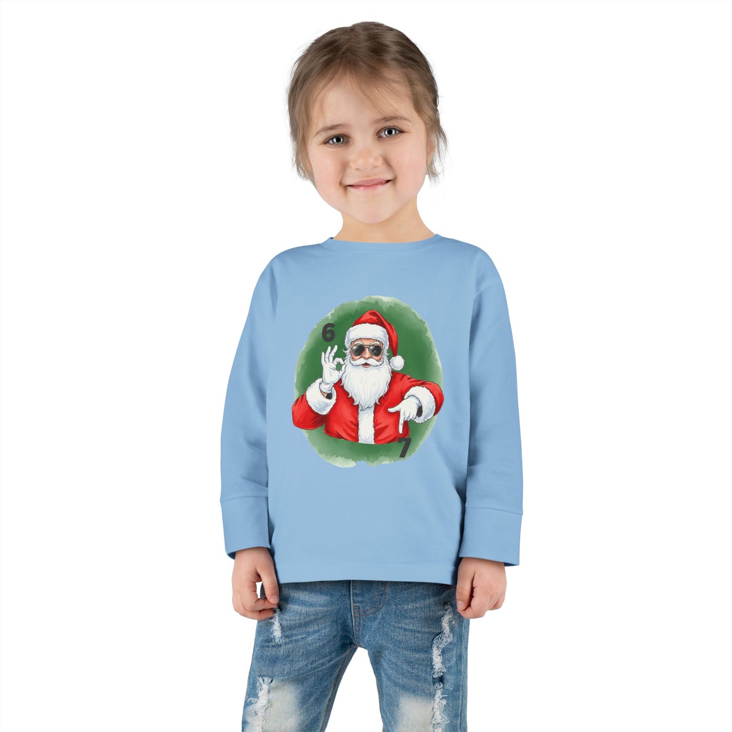🎅 Stay Cool This Christmas with the “67 Santa” Tee! — Toddler Long Sleeve Tee