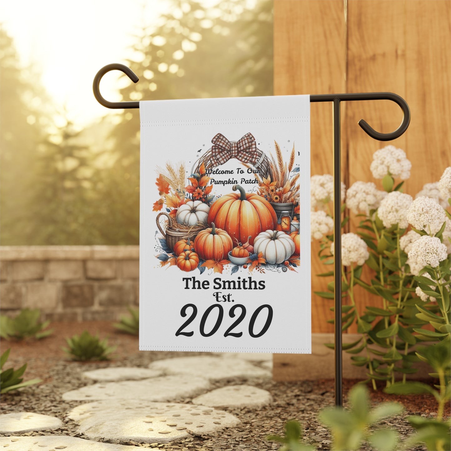 Personalized Fall Welcome Garden Banner, Personalized Seasonal Decor, Pumpkin Patch Sign, Outdoor Flag, Home and Garden Decoration