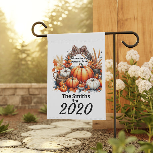 Personalized Fall Welcome Garden Banner, Personalized Seasonal Decor, Pumpkin Patch Sign, Outdoor Flag, Home and Garden Decoration