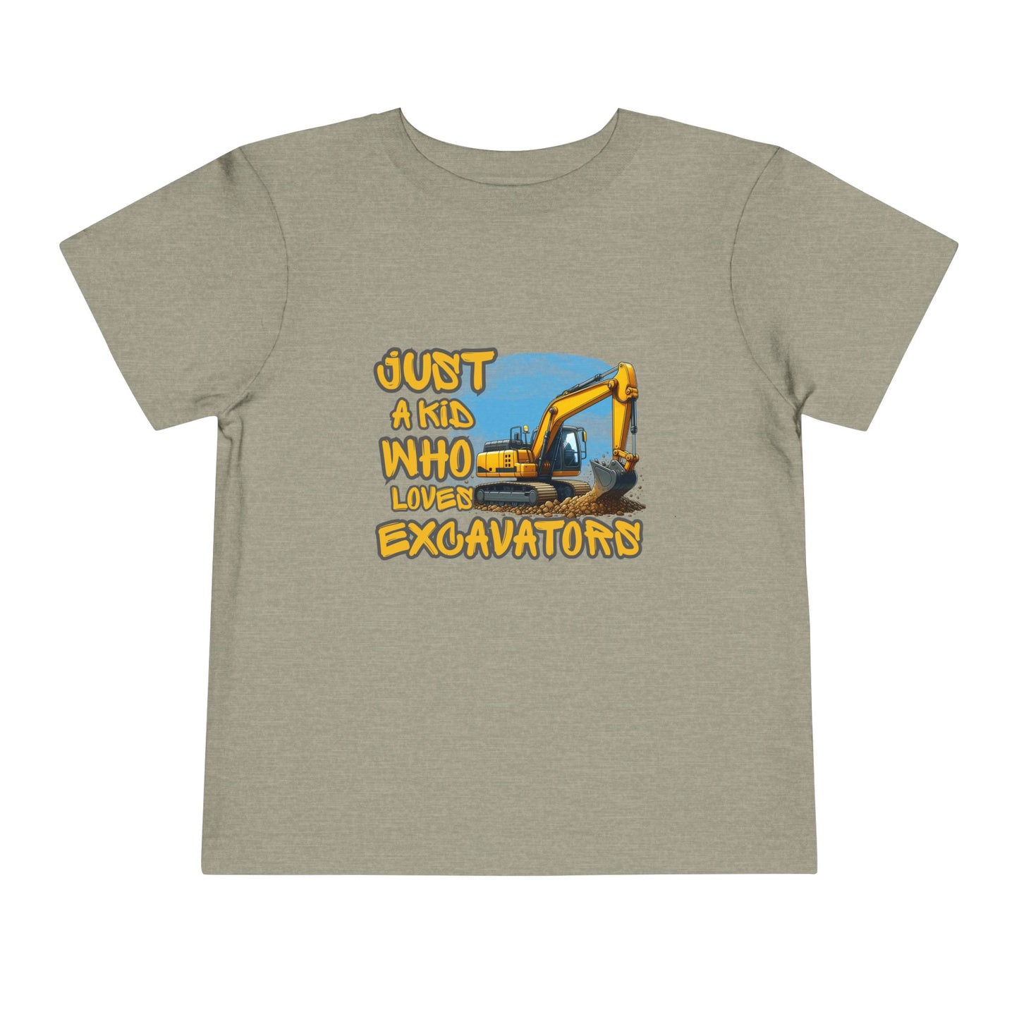 Excavator Toddler Tee - Just a Kid Who Loves Excavators, Toddler Gift, Kids' Apparel, Construction Theme T-shirt, Playtime Shirt