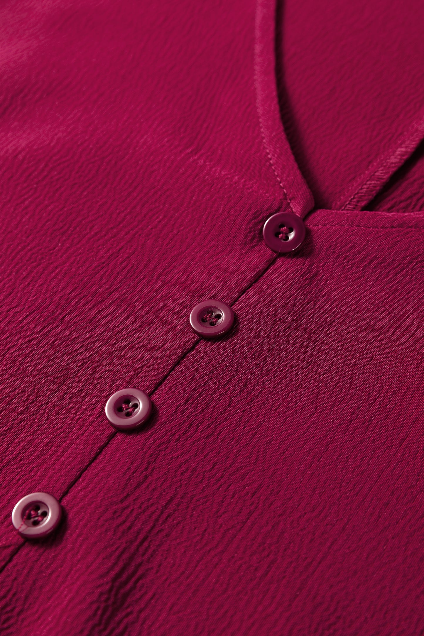 Blackish Green Solid Long Sleeve Button V Neck Tiered Maxi Dress