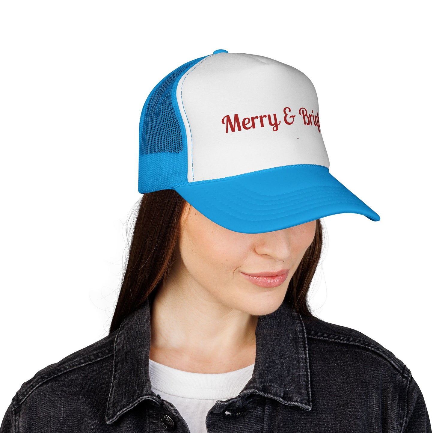 Merry & Bright Trucker Hat – Festive Christmas Mesh Cap