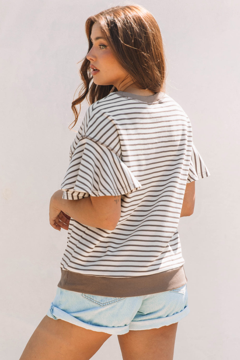 Striped Ruffle Sleeve Top – Trendy, Comfortable, and Effortlessly Chic